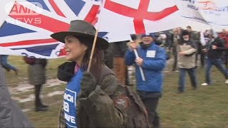 英国　「日産の町」でEU離脱派のデモ始まる(19/03/17)
