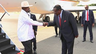 PCS Musalia Mudavadi receives Ugandan President Museveni at JKIA for his 3 day State Visit!!