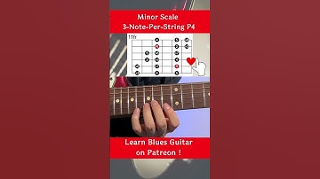 How to play minor scale 3-note-per-string position 4 on guitar #shorts