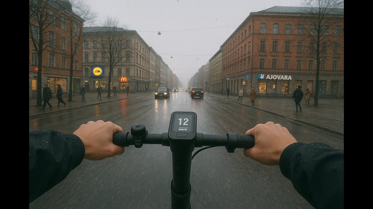 Winter SCOOTER Ride in Vaasa, Finland, Silent vlog