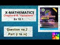 Class:10 || Ex 18.1 || Question no.2 part (i to iv)