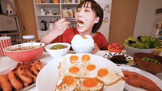 【MUKBANG】My ideal breakfast to start a busy day with a joyful mind!