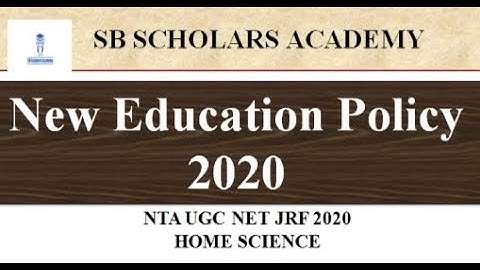 New Education Policy 2020| NET JRF HOME SCIENCE 2020 || Paper-1 ||UGC NET JRF Home Science