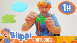 Blippi Brinca com Massa de Modelar! | 1 HORA DE BLIPPI | Blippi em Português | Vídeos Educativos