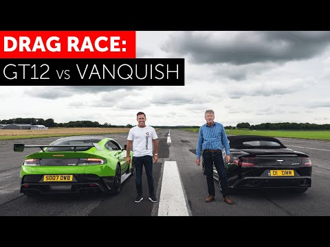 DRAG RACE. Aston Martin GT12 vs Vanquish Volante - REAL WORLD