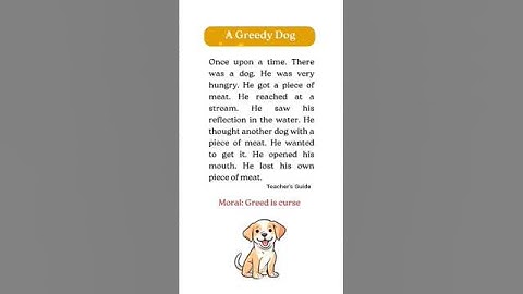 A greedy dog story for class 1 | 2| 3| 10 lines story | writing| Moral stories
