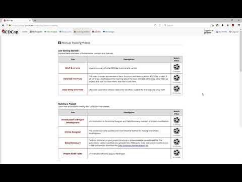 REDCap Tutorial Video 2: REDCap Login and Project Creation