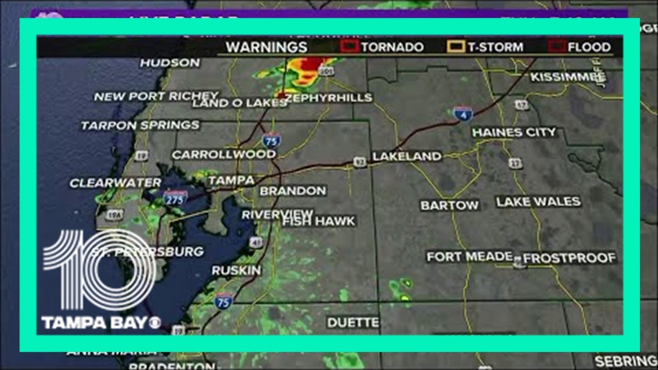 Showers moving through Tampa Bay area - YouTube