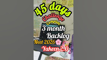 NEET 2026🌼🌷| YAKEEN 2.0| 3 MONTH BACKLOG🥲 | CHALLENGE💪 #PW #NEET2026 #study #motivation #backlog