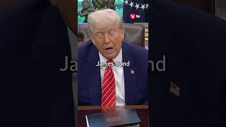 Donald Trump does an impersonation of James Bond star Sean Connery during a film tariffs discussion