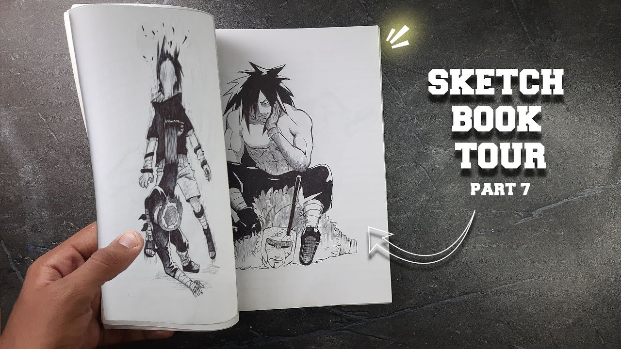 Sketch book tour Part 7 (Again laugh at my drawing ) - YouTube
