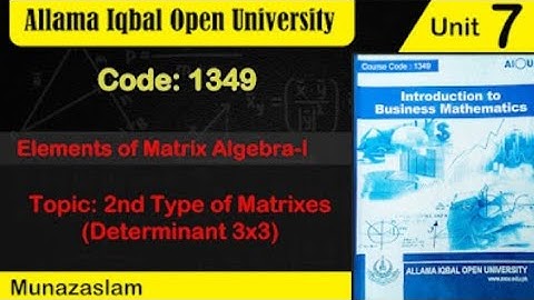 #Aiou#Code:1349 Chapter no 7 ( Elements Of Algebra 1) Lecture :4 (Part :C) Lecture 60