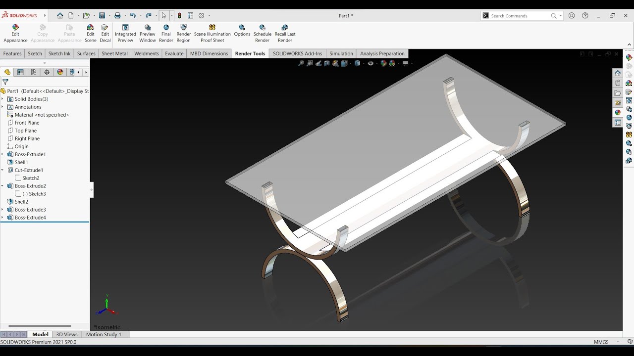 Table design in #solidworks | Solidworks Tutorial | Engineers Hub - YouTube