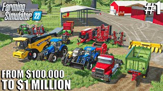 Started with just $100.000...Let's see how fast can I make $1 MILLION | Farming Simulator 22