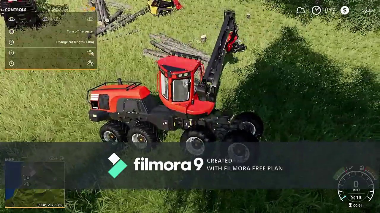 farming simulator 19 logging  fs19  ps4 cutting trees