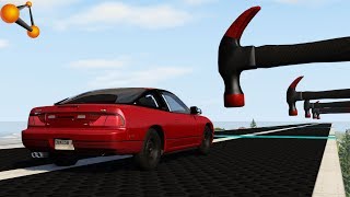 BeamNG.drive - Cars against Giant Hammers