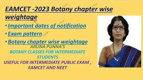 EAMCET 2023 - Botany chapter wise weightage - Telangana state