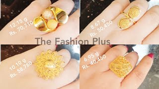 Stylish Gold Ring Design with Weight and Price