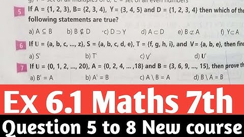 Exercise 6.1 Class 7th Maths kpk and Punjab textbook| New course 2022 and 2023 Part-3| unit 6 sets