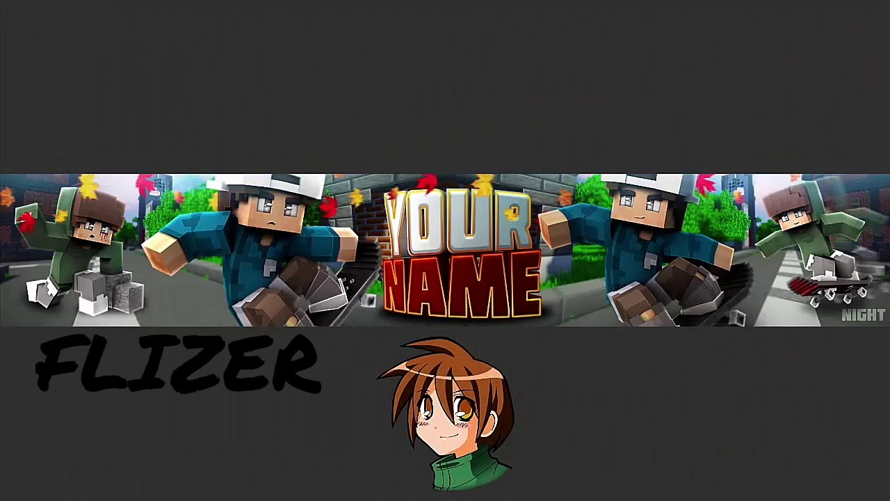 Нарисовать шапку для ютуба майнкрафт