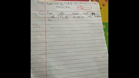 Find square root by successive subtraction method