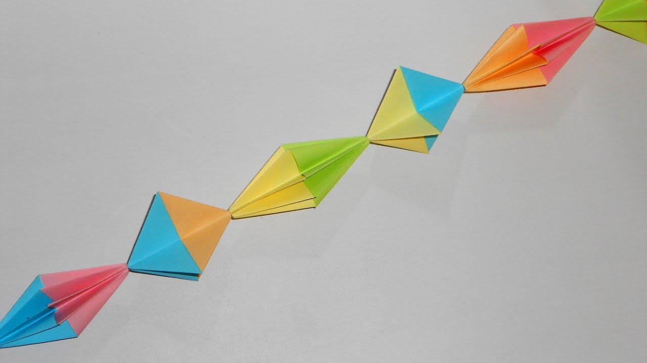 Гирлянда из бумаги оригами поделки на Новый Год