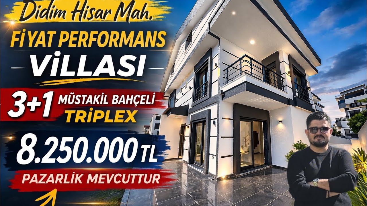 8.250.000 TL’ye Müstakil Triplex Villa! Didim Hisar’da Fırsat Ev 🏡