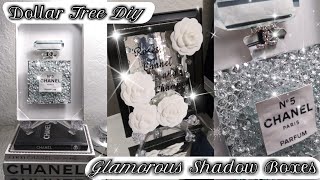 2 Dollar Tree Diys / Glamorous Shadow Boxes / DIY Room Decor/ Chanel Inspired