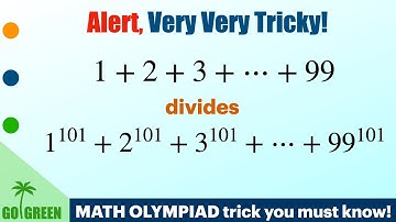 1+2+...+99 divides 1^101+...+99^101 || Amazing math olympiad trick you should know || @Prof.SamKu_