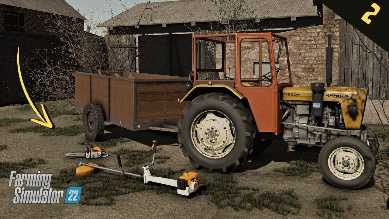 "SPADEK" #2 Prace porządkowe na gospodarstwie 🌳 Wycinka drzew i koszenie podwórka 🚜 FS22