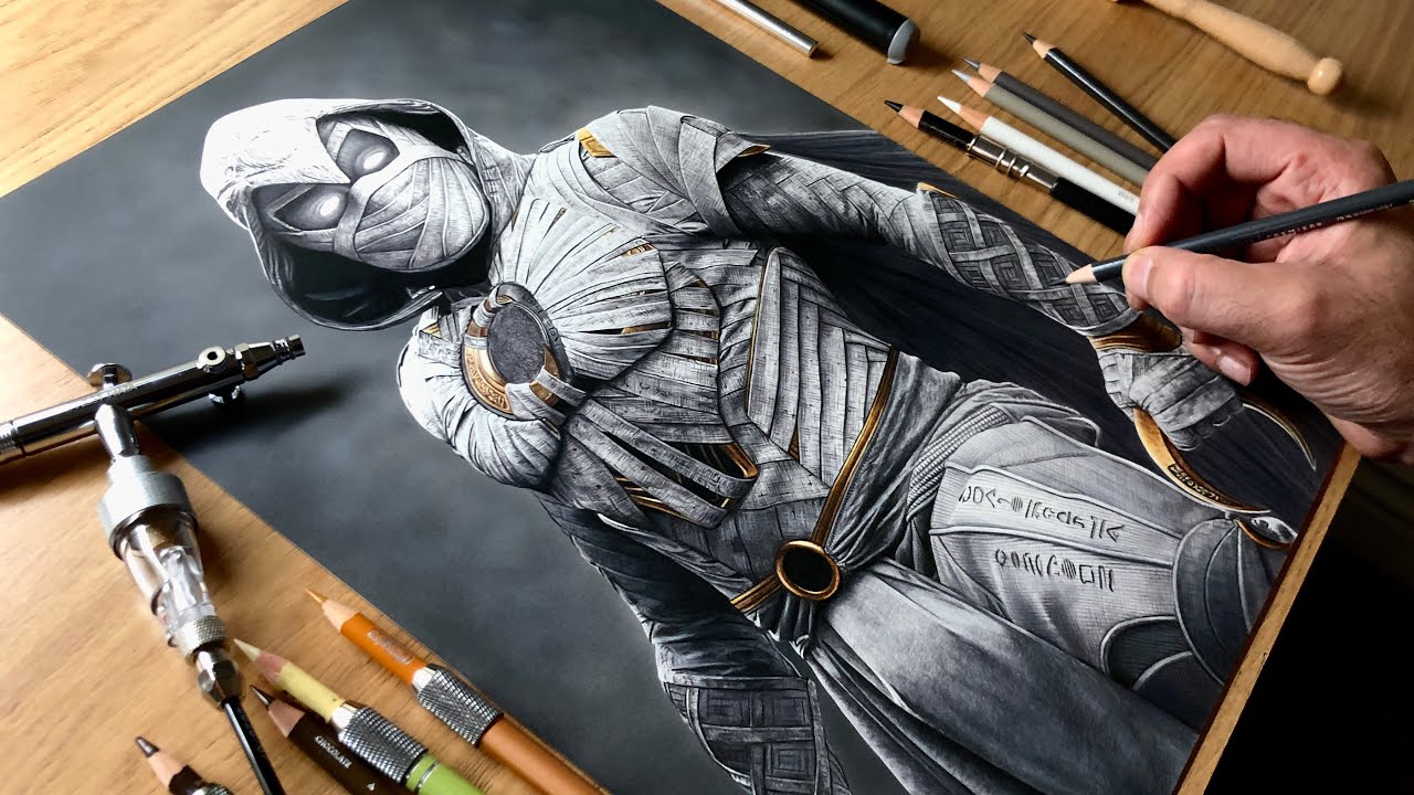 Drawing Moon Knight Time Lapse Artology Youtube