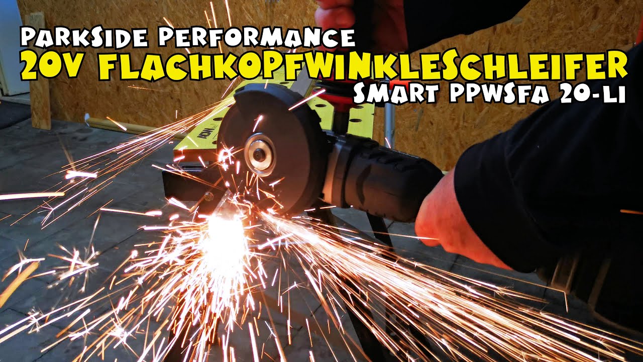 PERFORMANCE Akku-Flachkopf-Winkelschleifer - PARKSIDE® A1 PPWSFA YouTube 20-Li