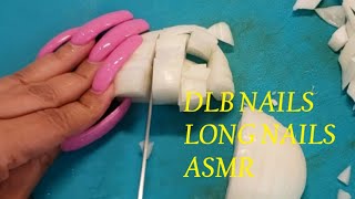 DLB NAILS - LONG NAILS - ASMR - Pink Long Nails Cooking Greens with Pics at the End💗💗💗
