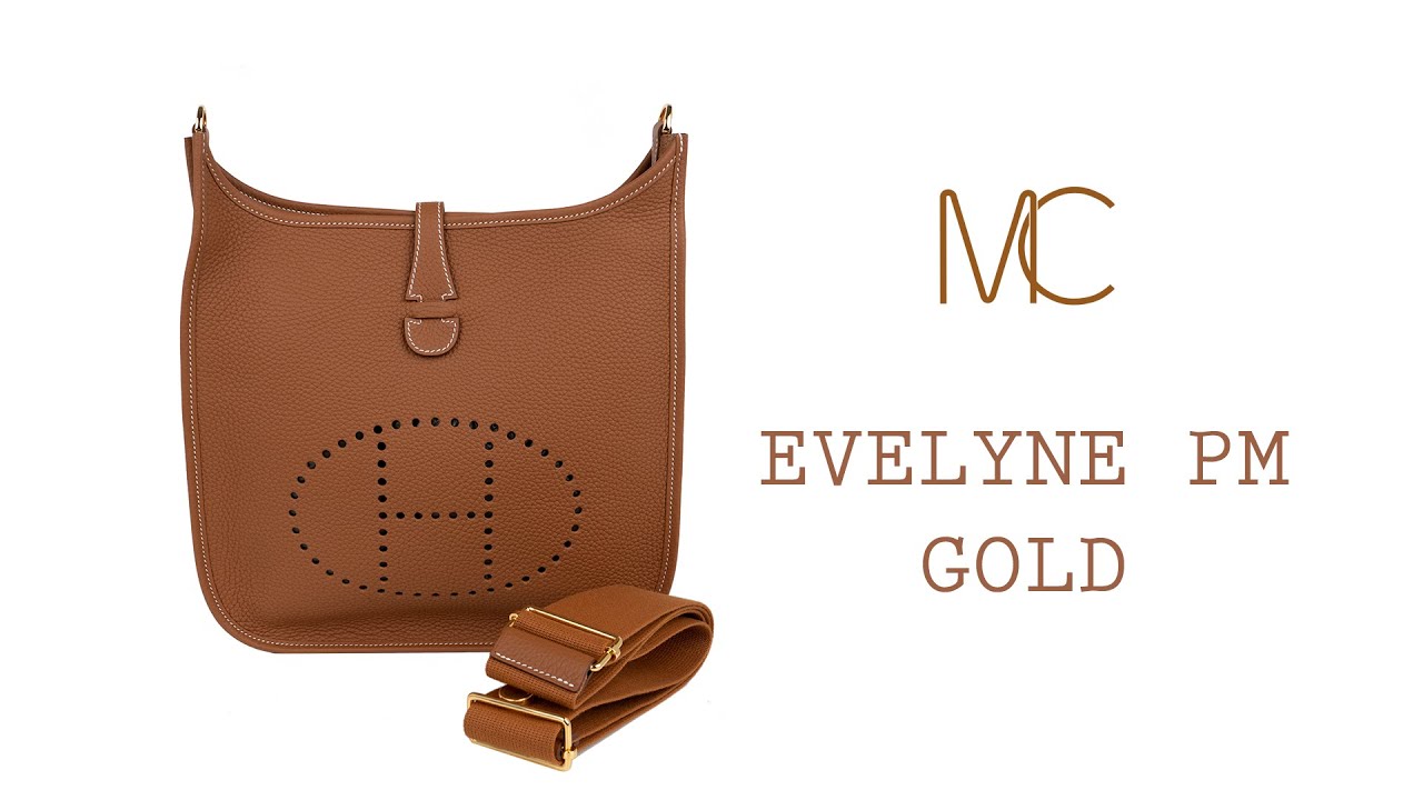 Hermes Evelyne PM Bag Gold Clemence Gold Hardware • MIGHTYCHIC