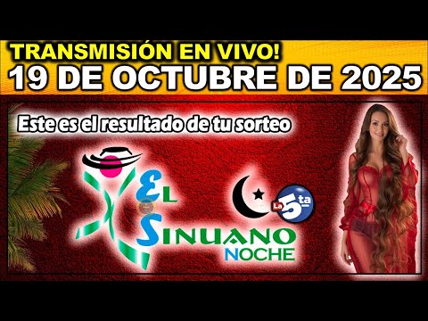 SINUANO NOCHE: Resultado SINUANO NOCHE del DOMINGO 19 de Octubre de 2025.