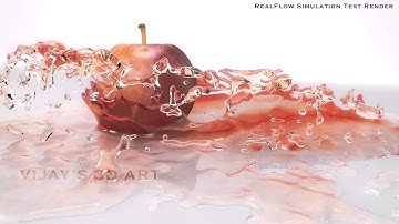 AppleSplash Simulation using Realflow and Maya