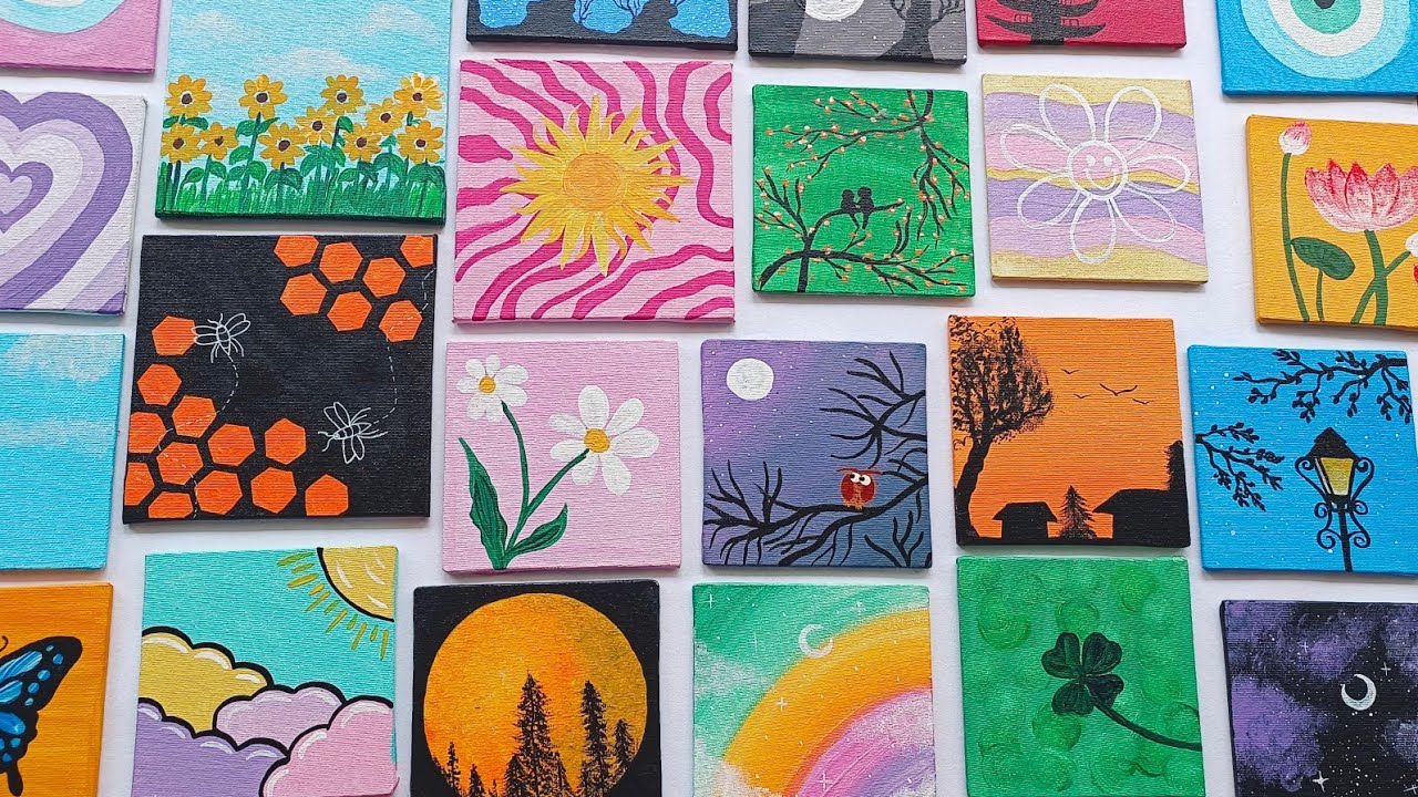 35+ Small Canvas Painting Ideas | Easy & Creative Mini Art Collection ...