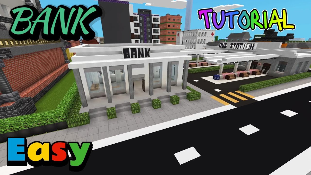 Minecraft: How to build a Bank - Tutorial - YouTube