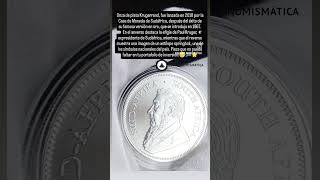 Onza Krugerrand, lanzada en 2018, imágen del antílope springbok, símbolo de Sudáfrica y Paul Kruger.