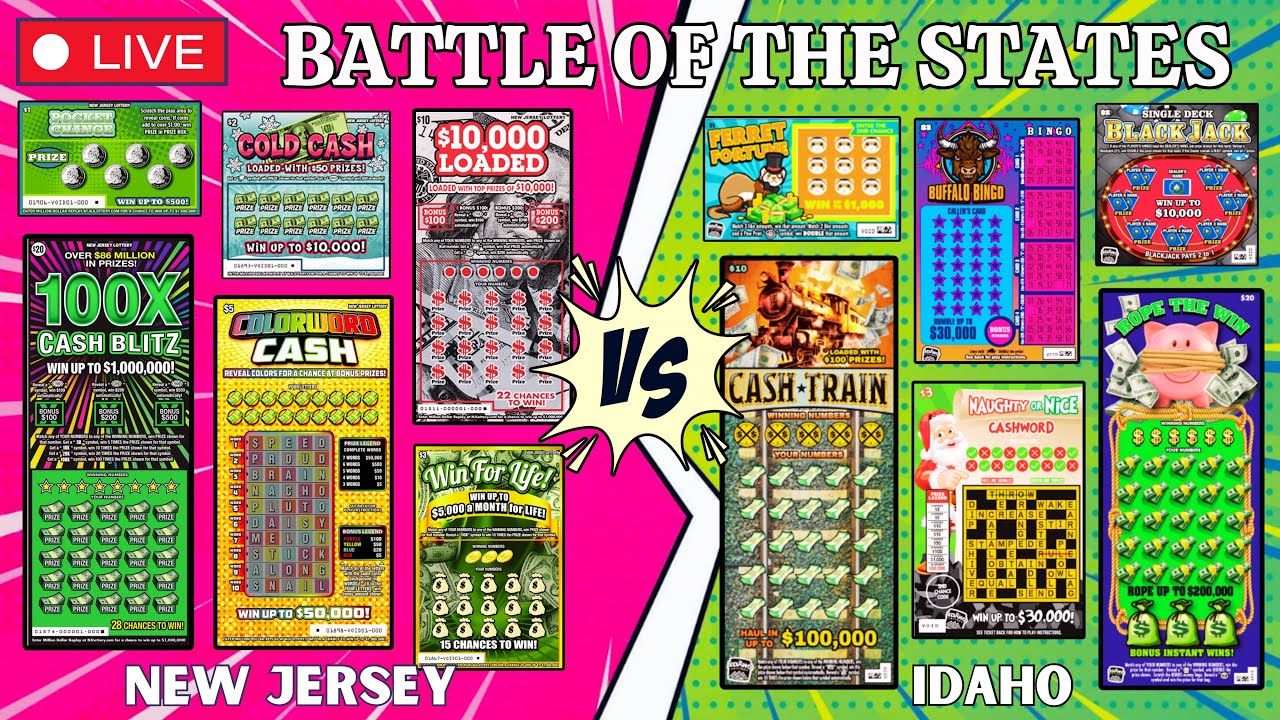 PART 1: MASSIVE BATTLE OF THE STATES 🥊 IDAHO vs. NEW JERSEY SCRATCH OFF LOTTERY TICKETS