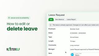 How to Edit or Delete Leave Entries in RosterElf