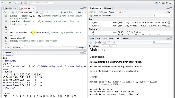 RStudio Introduction to Matrices
