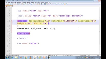 HTML New Video Tutorials in Urdu Hindi part 12 marquee tag