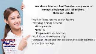 How Workforce Solutions East Texas can help employers!