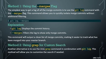 How to Use Git to Log Only Merge Commits on the Master Branch