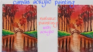 canvas painting..... 🎨🎨🎨🎨 with acrylic colours..... 🎨🏞️🏞️