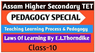Assam Higher Secondary TET |Laws of Learning By E.L Thorndike|Assam HS.TET Pedagogy Special-2020|#10