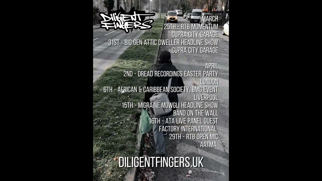 Where you can catch Diligent Fingers performing or DJing in Manchester and beyond. See you there.