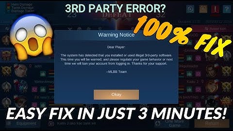 HOW TO FIX 3RD PARTY ERROR IN MOBILE LEGENDS MAY 2020 - 100% WORKING!