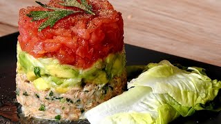 سلطة راقية للضيوف / سلطة بالتونة  الأفوكادو و الطماطم /  طرطار بالطون الفرنسي Salade tartare au thon